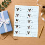 Miniature Schnauzer Pawprint Wishes Gift Tag Sticker Sheet
