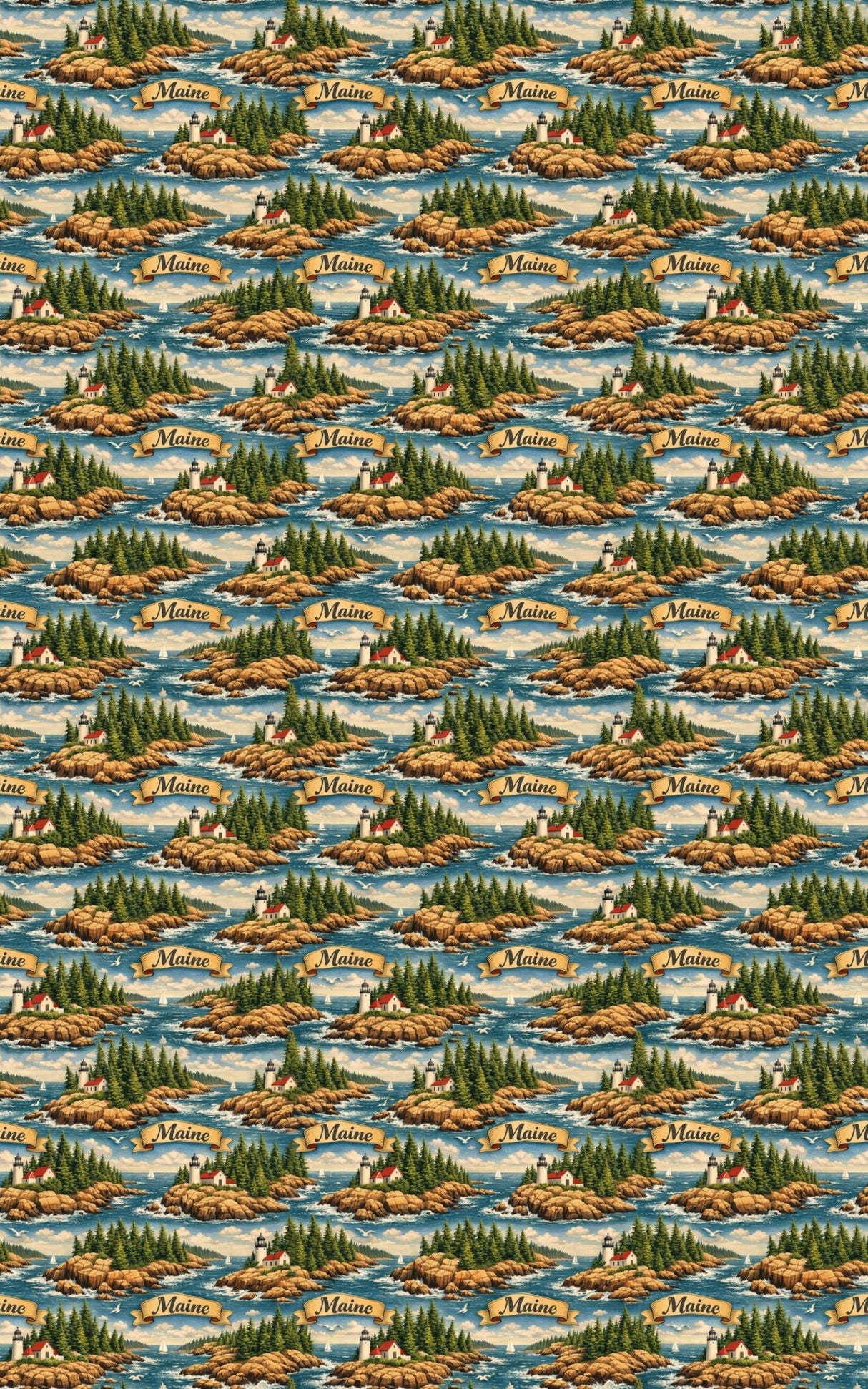 Maine Pine & Coast - London Penny Gift Wrap