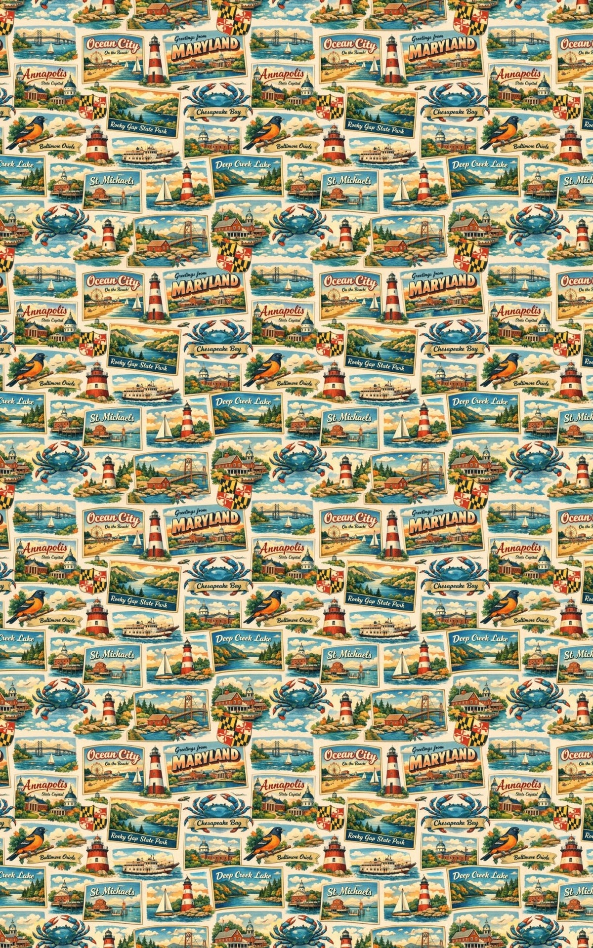 Maryland Postcard Memories - London Penny Gift Wrap