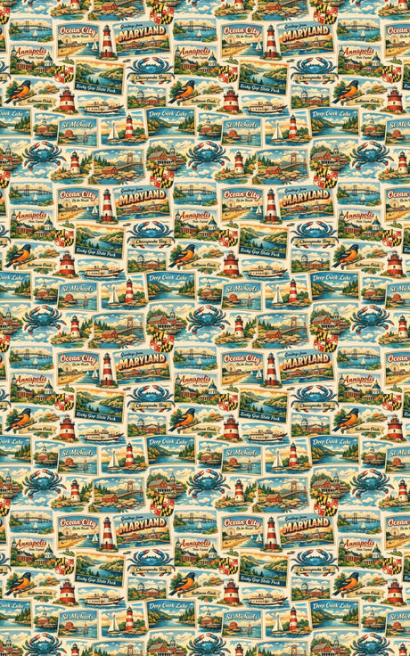 Maryland Postcard Memories - London Penny Gift Wrap