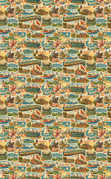 Massachusetts Postcard Memories - London Penny Gift Wrap
