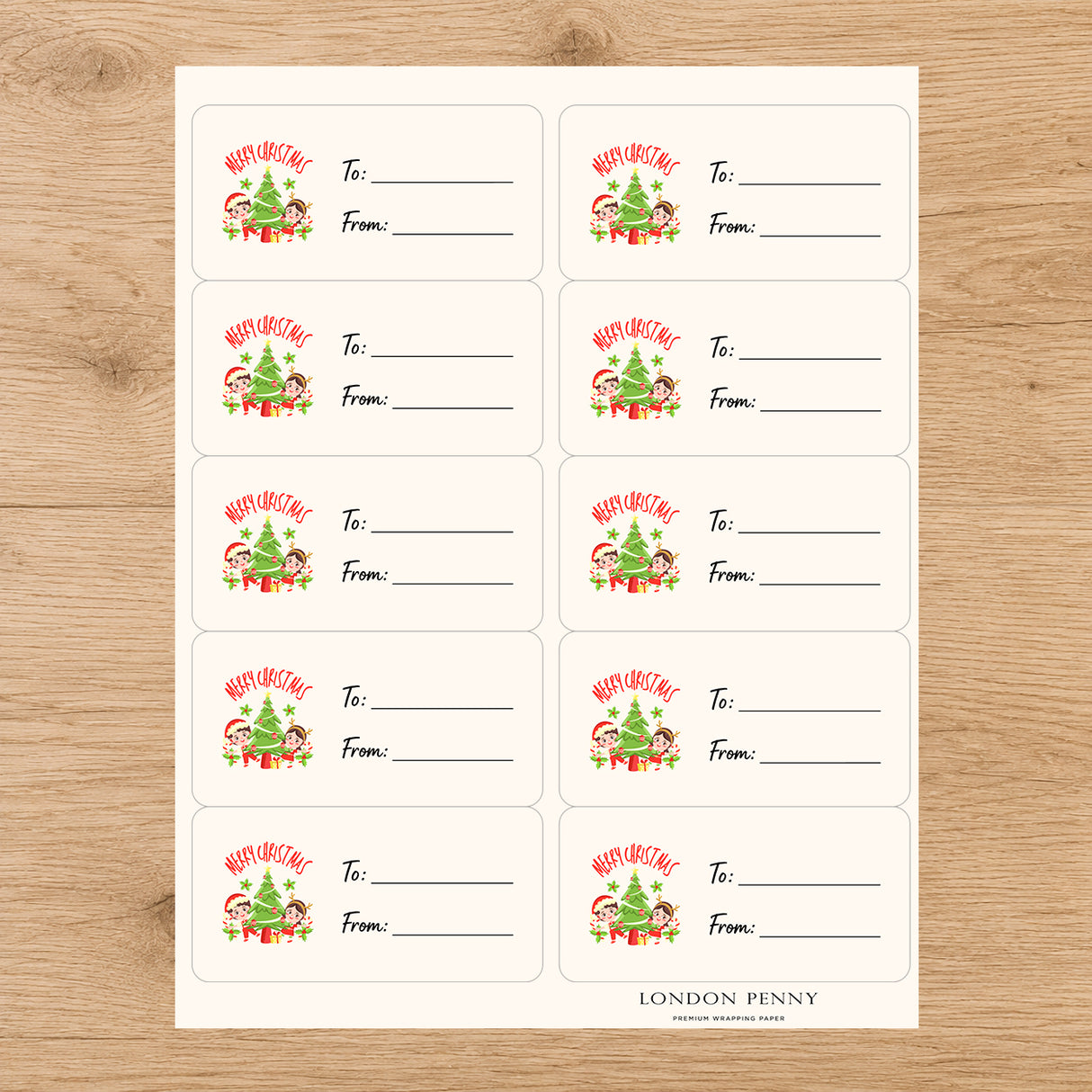 Merry Little Christmas Gift Tag Sticker Sheet