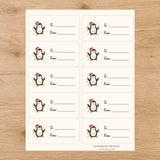 Merry Little Penguin Gift Tag Sticker Sheet