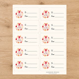 Merry & Bright Christmas Gift Tag Sticker Sheet
