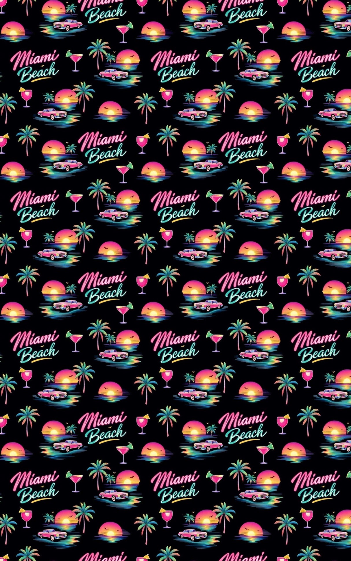 Miami Beach Retro Waves - London Penny Gift Wrap