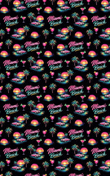Miami Beach Retro Waves - London Penny Gift Wrap