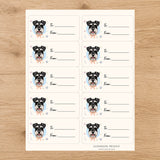 Miniature Schnauzer Paws & Bows Gift Tag Sticker Sheet
