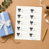 Miniature Schnauzer Paws & Bows Gift Tag Sticker Sheet