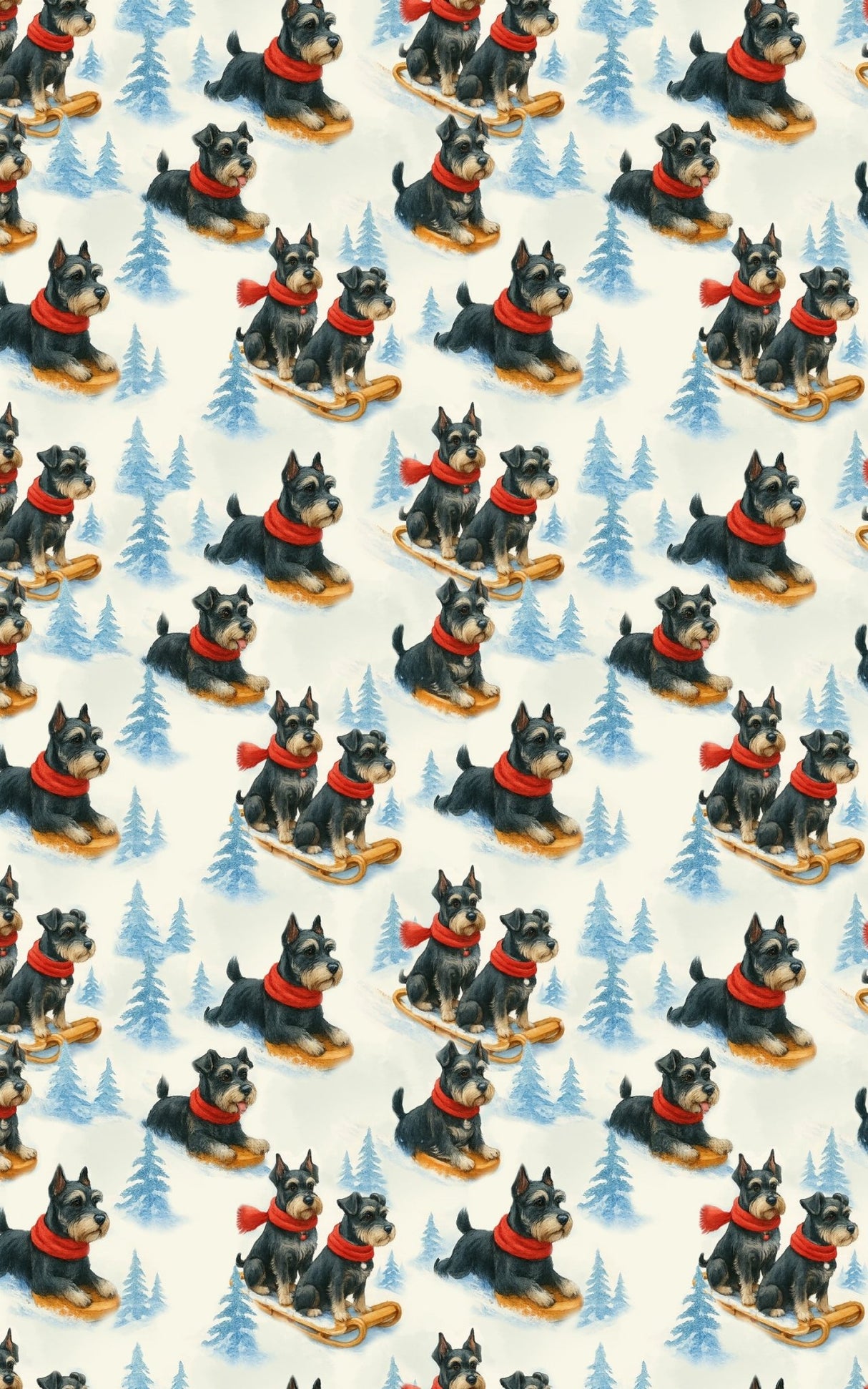 Snowy Trails, Schnauzer Tales - London Penny Gift Wrap