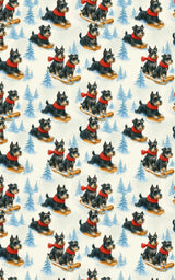 Snowy Trails, Schnauzer Tales - London Penny Gift Wrap