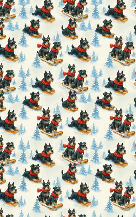 Snowy Trails, Schnauzer Tales - London Penny Gift Wrap