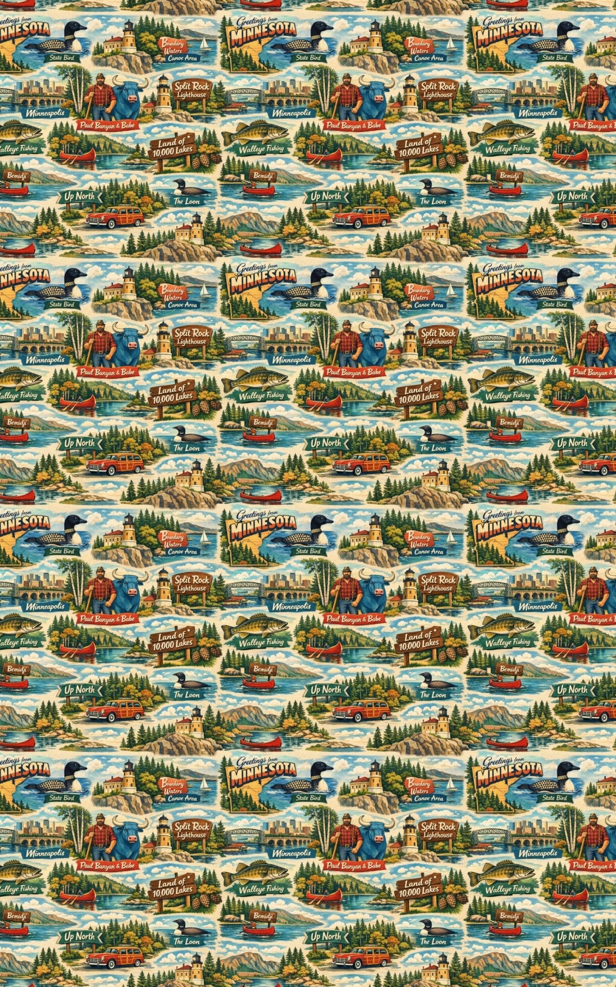 Minnesota Postcard Memories - London Penny Gift Wrap