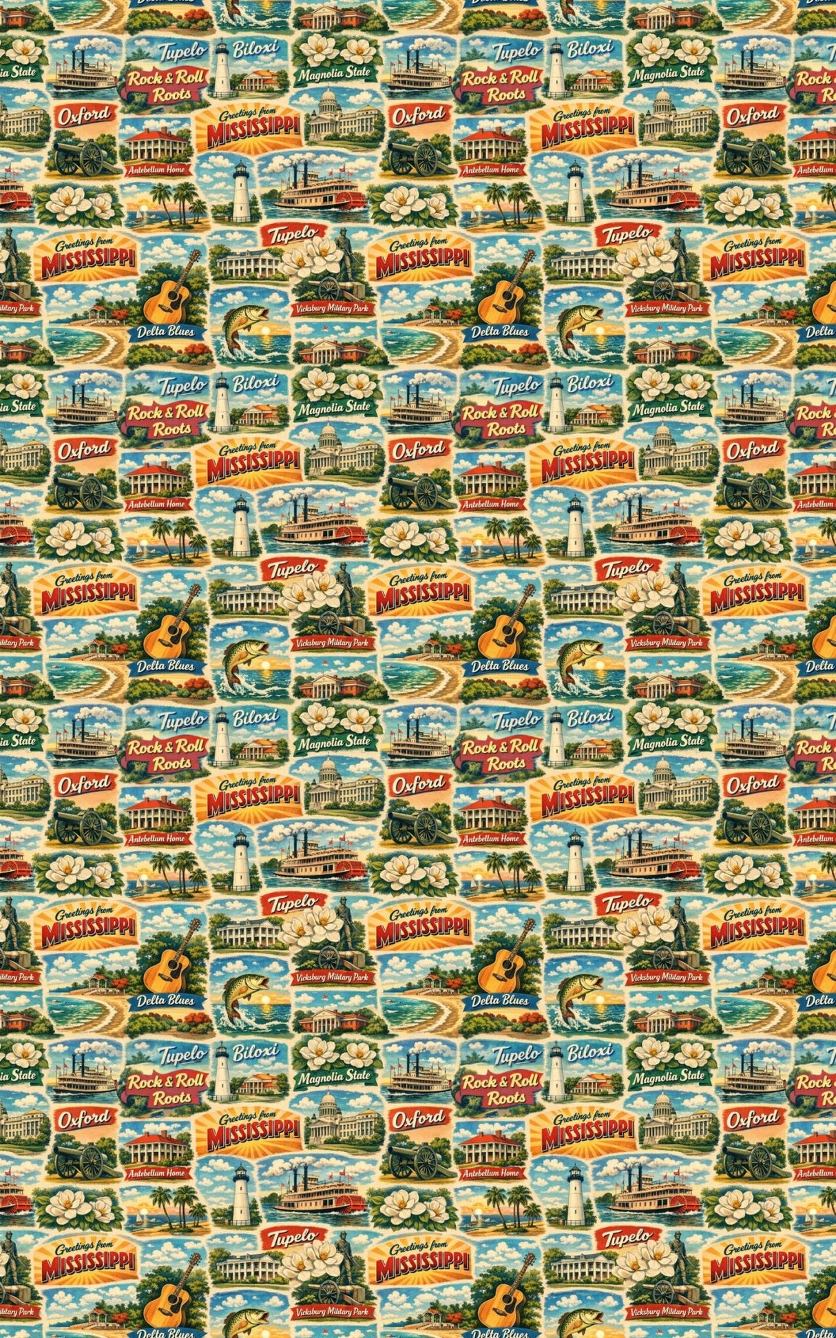 Mississippi Postcard Memories - London Penny Gift Wrap