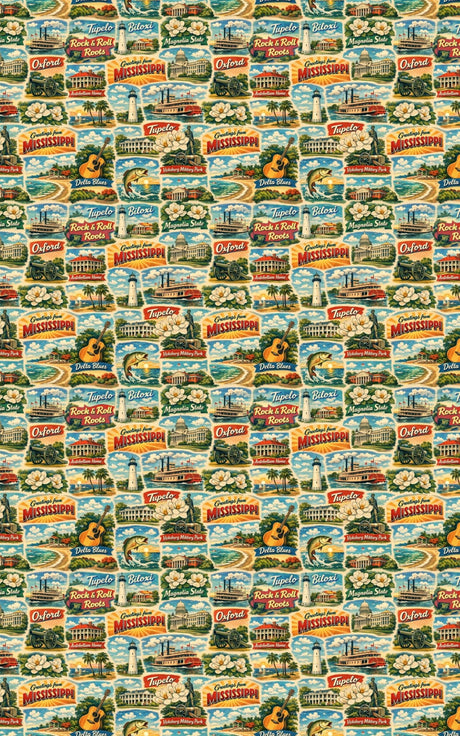 Mississippi Postcard Memories - London Penny Gift Wrap