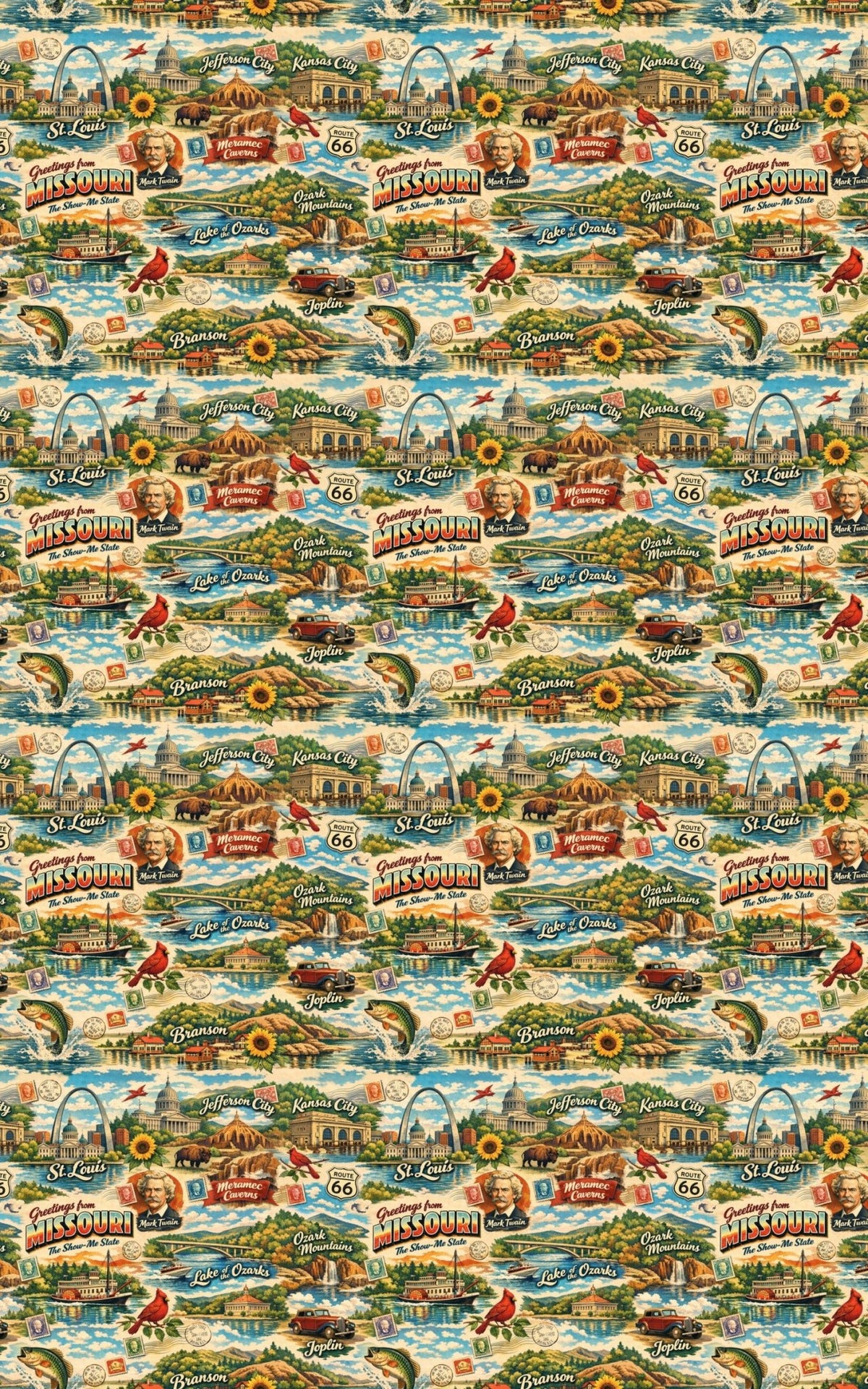 Missouri Postcard Memories - London Penny Gift Wrap