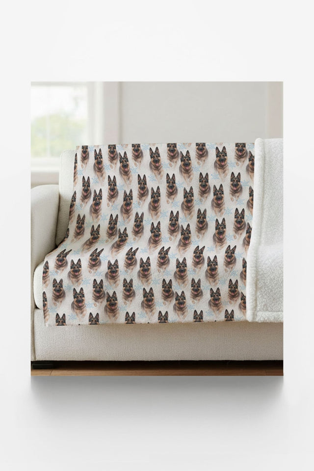 Snowflakes & Shepherds Sherpa Blanket - London Penny Gift Wrap