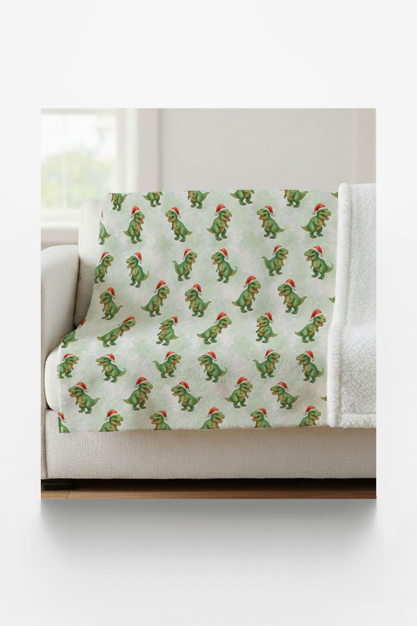 Santa Saurus Sherpa Blanket