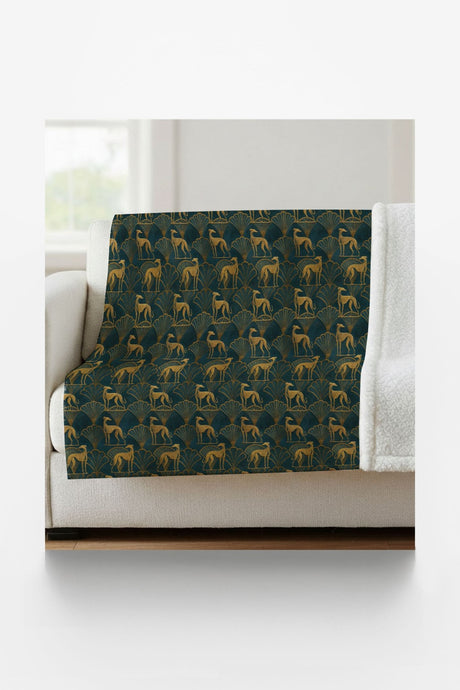 Greyhound Gatsby Sherpa Blanket - London Penny Gift Wrap