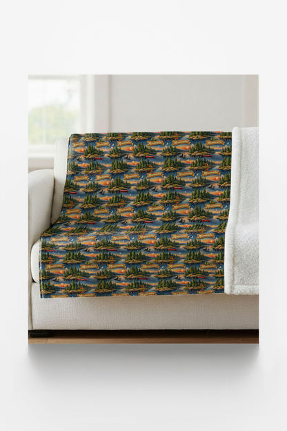 Minnesota Northwoods Serenity Sherpa Blanket