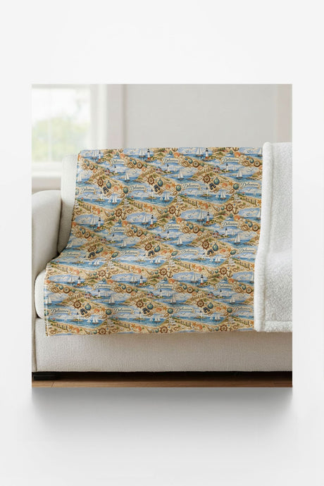 Delaware First State Shores Sherpa Blanket - London Penny Gift Wrap