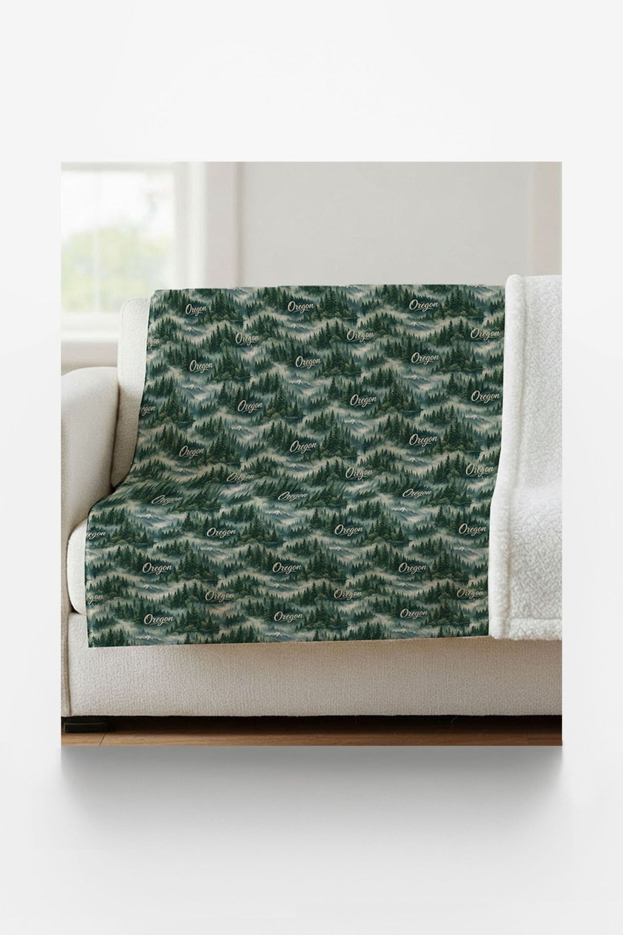 Oregon Forest & Fog Sherpa Blanket - London Penny Gift Wrap