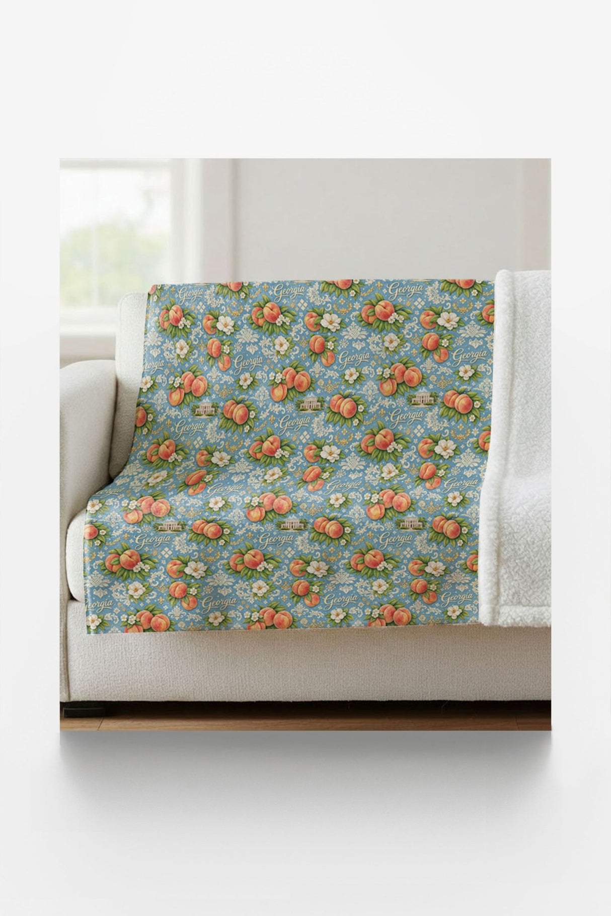 Georgia Peach State Classic Sherpa Blanket - London Penny Gift Wrap