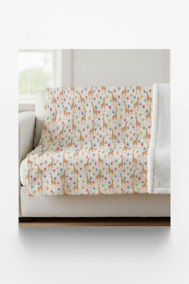 Giraffe Balloon Bash Sherpa Blanket - London Penny Gift Wrap