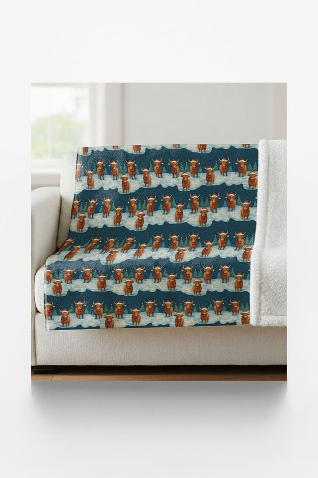 Highland Holiday Magic Sherpa Blanket - London Penny Gift Wrap