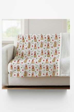 Twinkling Golden Pup Sherpa Blanket - London Penny Gift Wrap