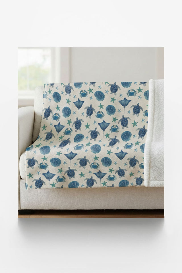 Sea Creature Symphony Sherpa Blanket - London Penny Gift Wrap