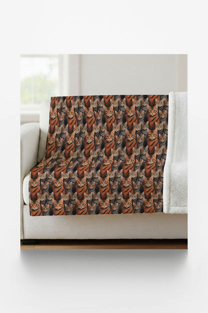 The Tabby Cat Parade Sherpa Blanket