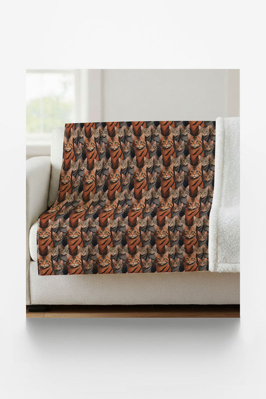 The Tabby Cat Parade Sherpa Blanket