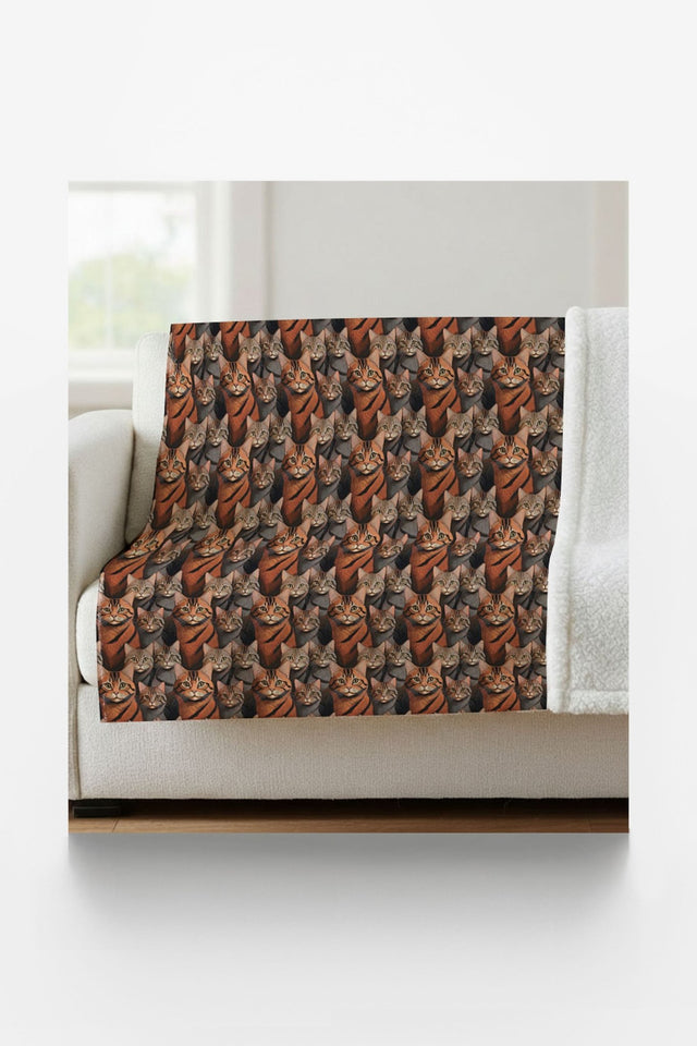 The Tabby Cat Parade Sherpa Blanket - London Penny Gift Wrap