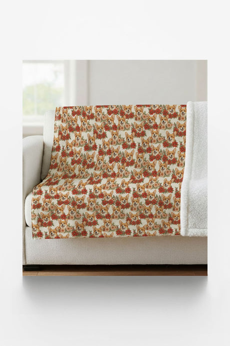 A Very Merry Corgi Christmas Sherpa Blanket - London Penny Gift Wrap
