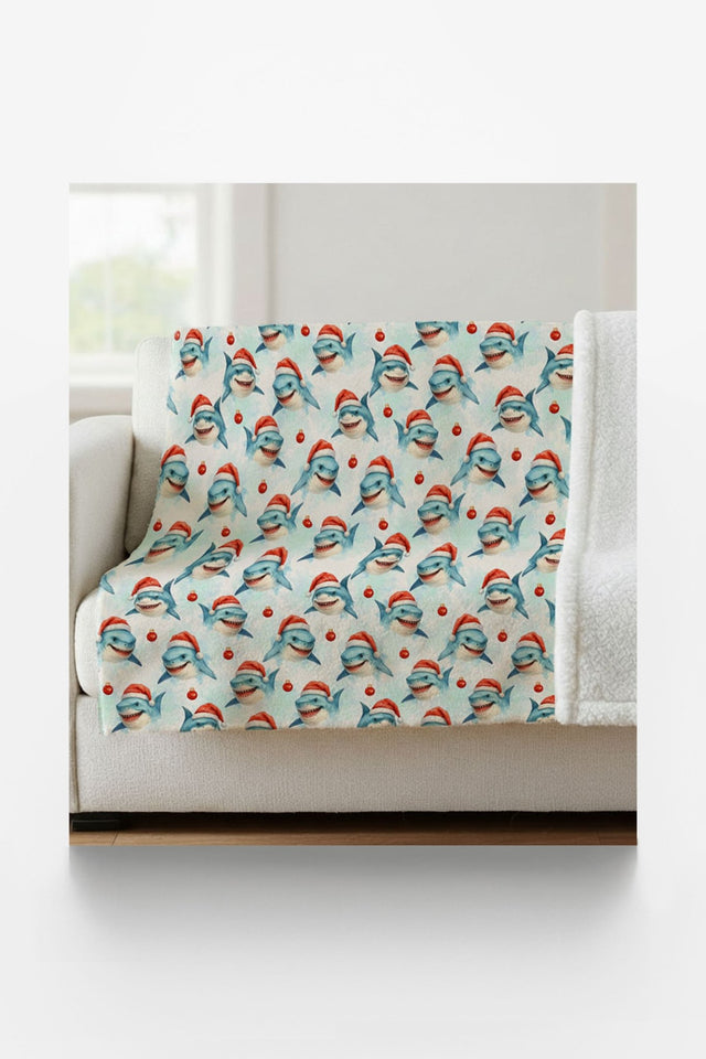 Festive Great Whites Sherpa Blanket - London Penny Gift Wrap