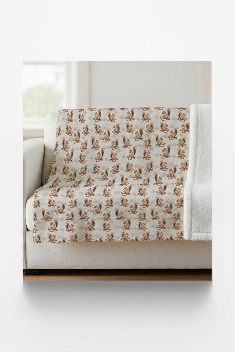 Snowbound Squirrel Sherpa Blanket - London Penny Gift Wrap