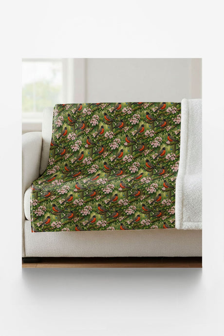 Connecticut Flora & Fauna Sherpa Blanket - London Penny Gift Wrap
