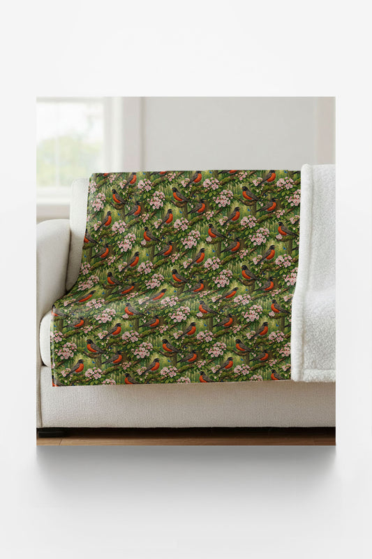 Connecticut Flora & Fauna Sherpa Blanket