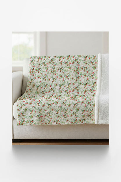 Holiday Hummingbirds Sherpa Blanket