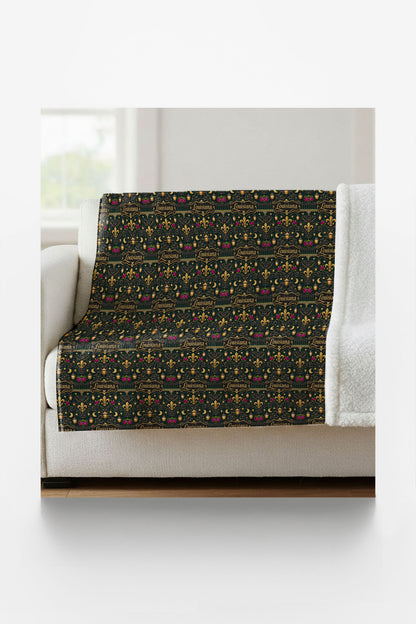 Louisiana French Quarter Flourish Sherpa Blanket