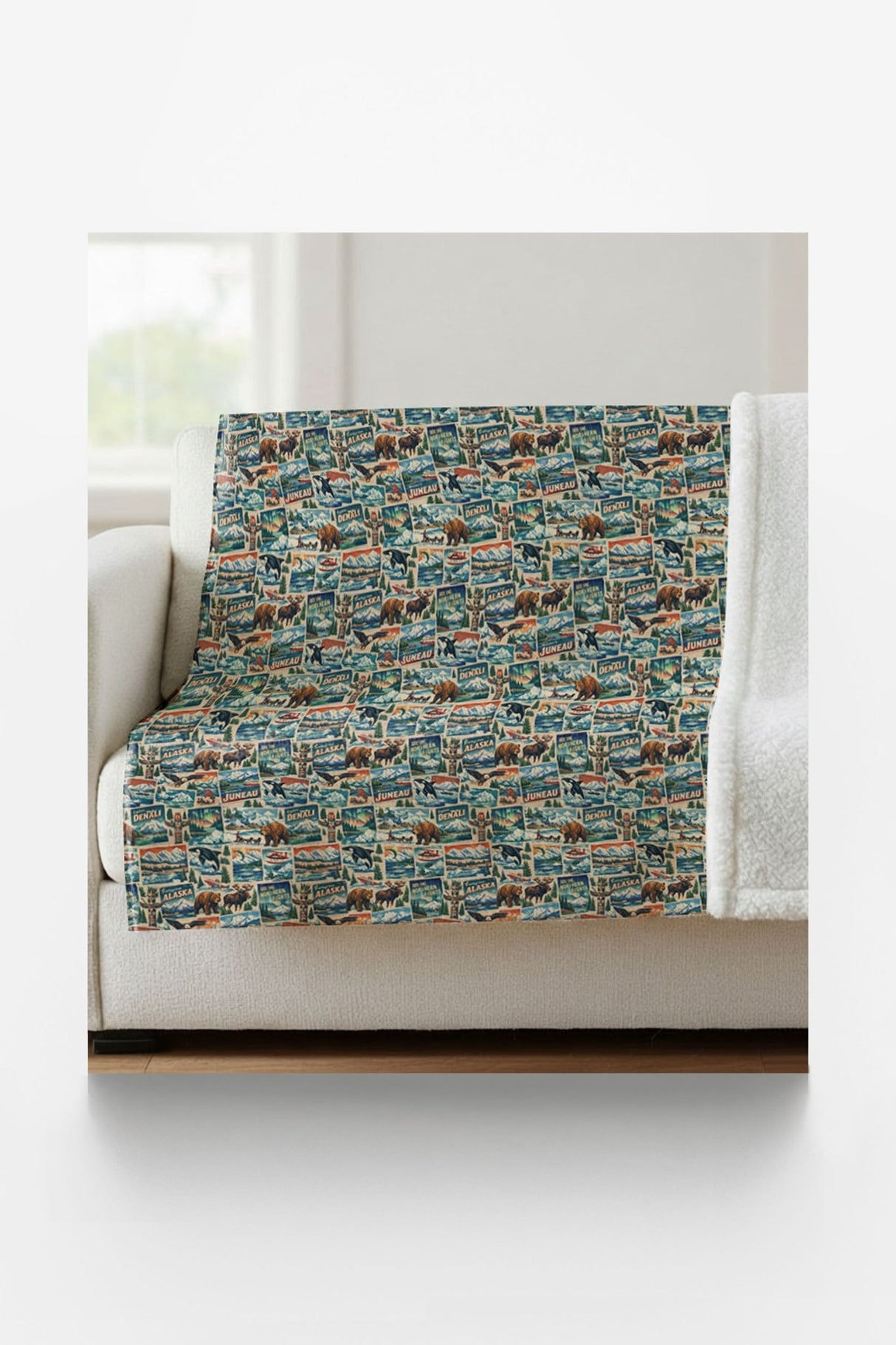 Alaska Postcard Memories Sherpa Blanket - London Penny Gift Wrap