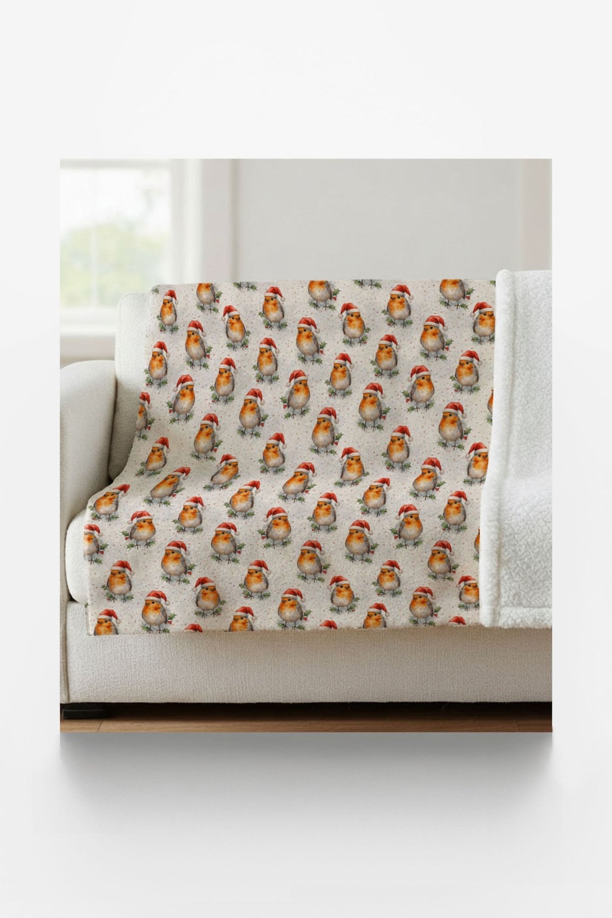 Winterberry Robins Sherpa Blanket - London Penny Gift Wrap