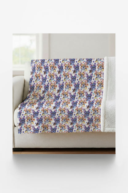 French Bulldog - Oui, oui! Sherpa Blanket