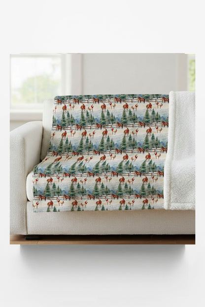 Evergreen Equestrian Sherpa Blanket