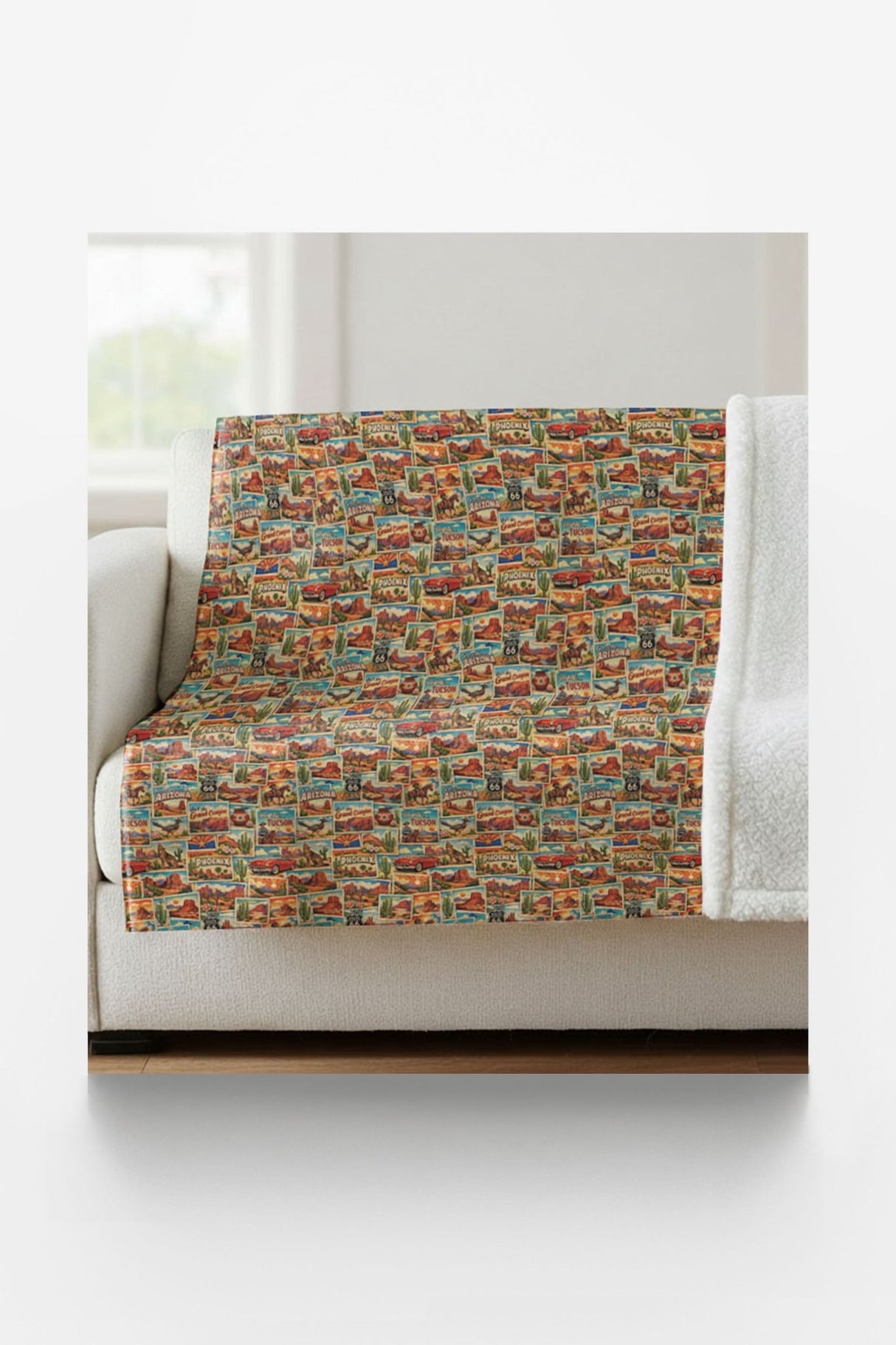 Arizona Postcard Memories Sherpa Blanket - London Penny Gift Wrap