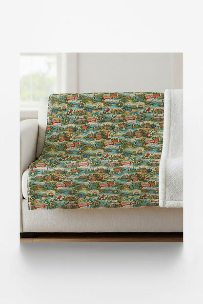 Virginia Postcard Memories Sherpa Blanket