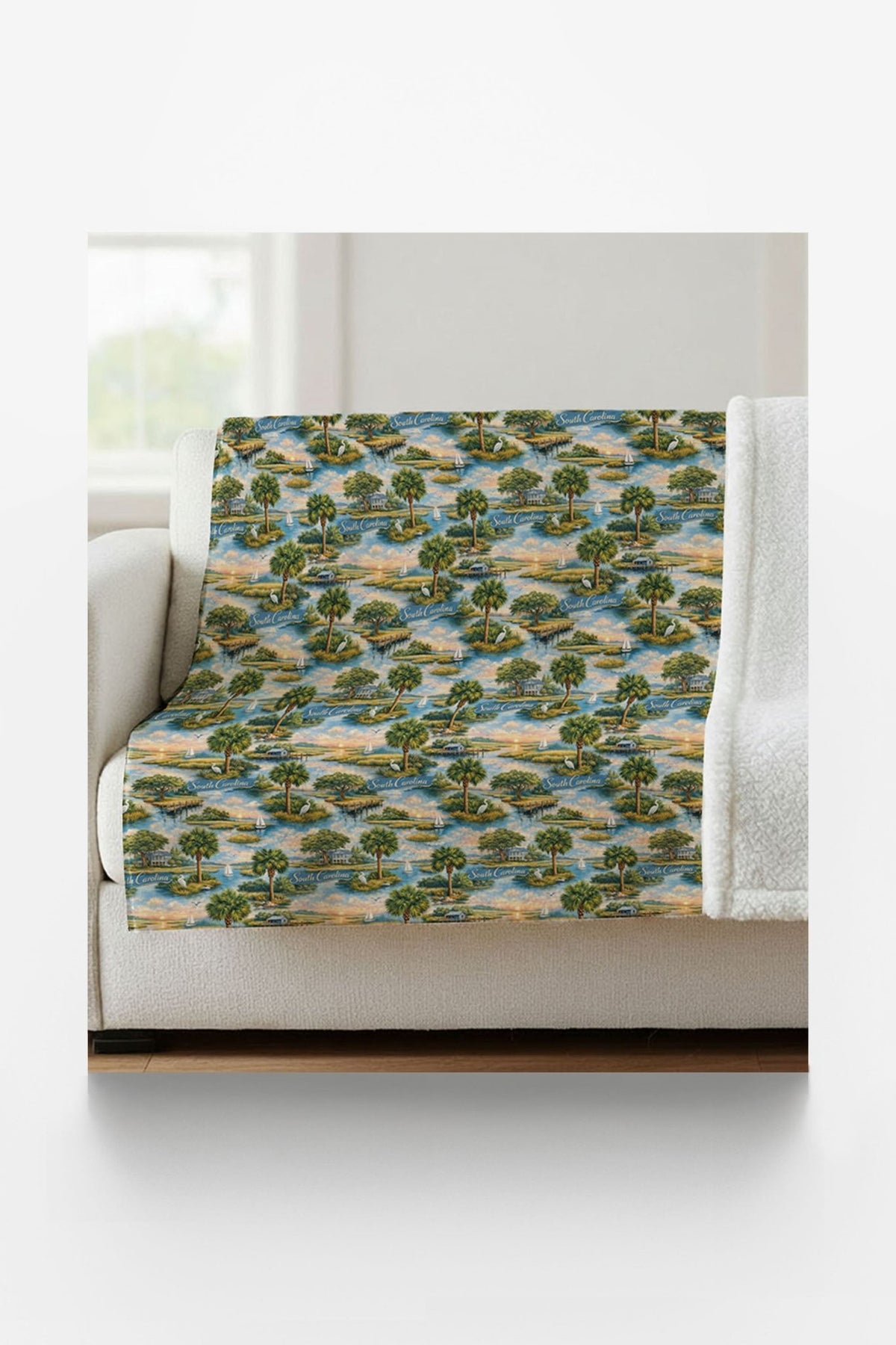 South Carolina Lowcountry Grace Sherpa Blanket - London Penny Gift Wrap