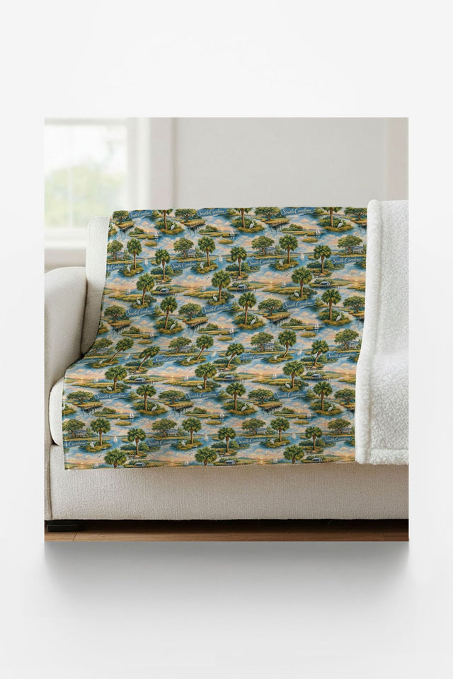 South Carolina Lowcountry Grace Sherpa Blanket - London Penny Gift Wrap
