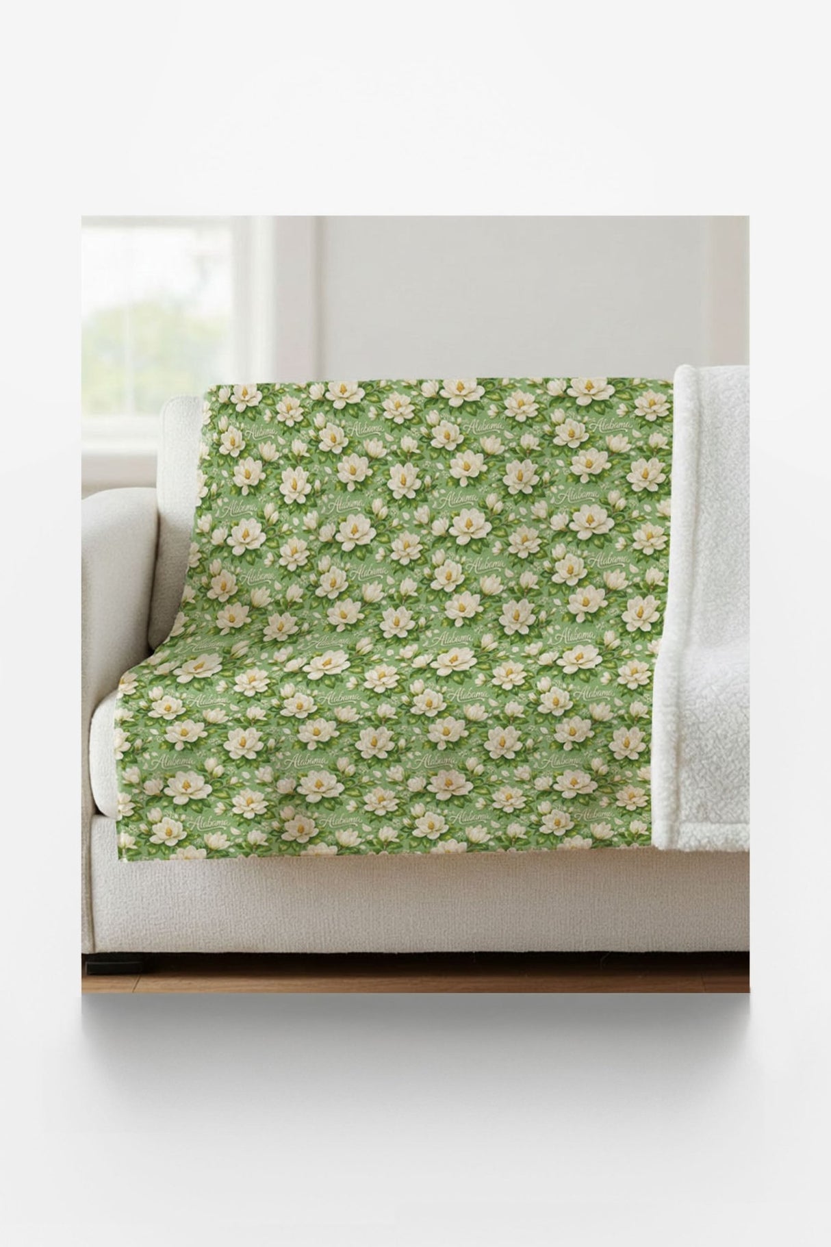 Alabama Southern Magnolia Sherpa Blanket - London Penny Gift Wrap