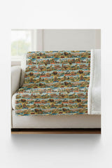North Dakota Postcard Memories Sherpa Blanket - London Penny Gift Wrap